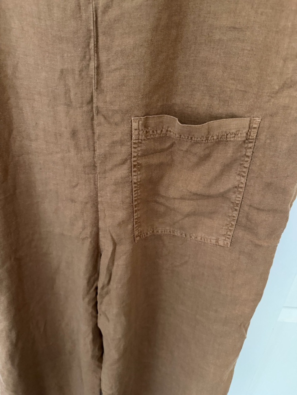 Universal Thread Cotton-Look Tan Wide-Leg Jumpsuit - Picture 5 of 6
